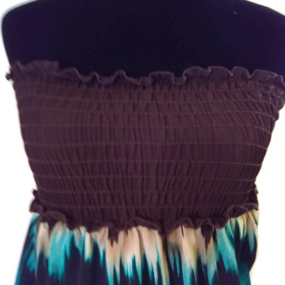 Long Womens Strapless Sundress with Elastic Top Large - Picture 3 of 6